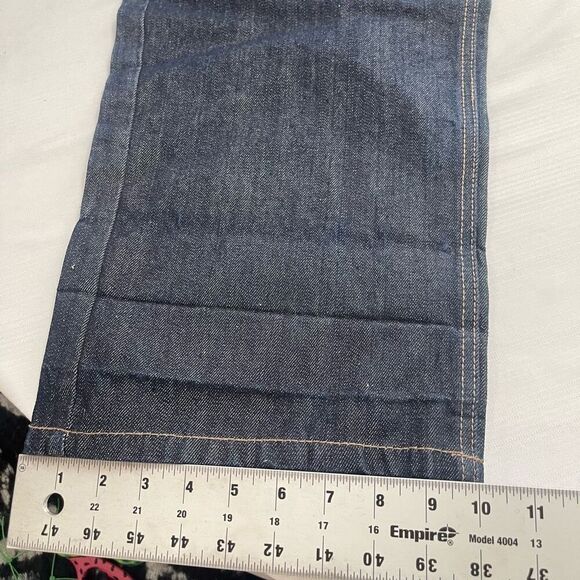 Ed Hardy Dark Blue Embroidered Skull Denim Jeans Size 38 X 30 - Picture 5 of 8